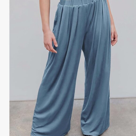 NWT CIDER Casual Wide Leg Drapey Palazzo Pants Pockets Size Small - Picture 2 of 3